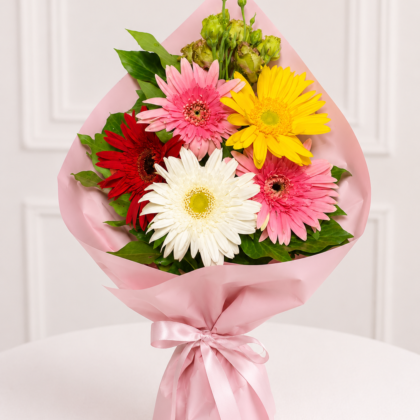 Pembe Neşe Gerbera Buketi