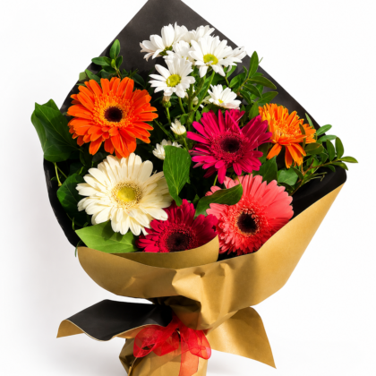 Renkli Gerbera ve Papatya Buketi
