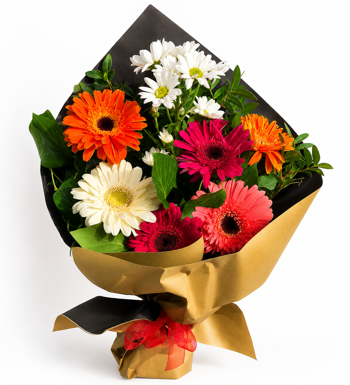 Renkli Gerbera ve Papatya Buketi